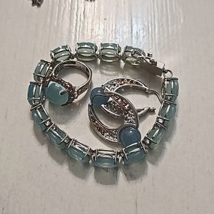 Bracelet, ring, earring set
